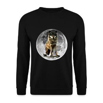 wolf - Unisex Sweatshirt - black - Front - Alina (178cm) & Michal (187cm)