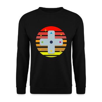Gamepad in the sunset - Unisex Sweatshirt - black - Front - Alina (178cm) & Michal (187cm)