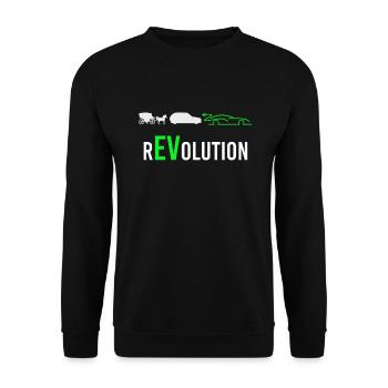 Electric Electric Electric Car eauto rEVolution - Unisex Sweatshirt - black - Front - Alina (178cm) & Michal (187cm)