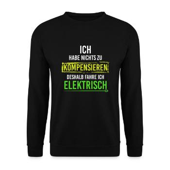 Elektroauto Elektro Auto Fahrer elektrisch - Unisex Pullover - Schwarz - Vorne - Alina (178cm) & Michal (187cm)