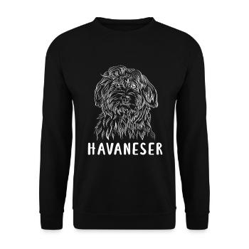 Blanc bichon havanais - Sweat-shirt Unisexe - noir - Devant - Alina (178cm) & Michal (187cm)