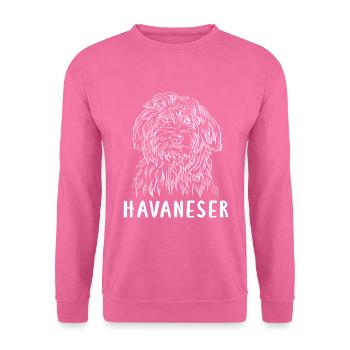 Blanc bichon havanais - Sweat-shirt Unisexe - rose - Devant