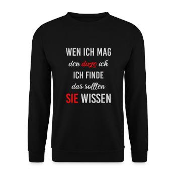 Ich hasse Menschen lustiger Spruch für Zyniker - Unisex Pullover - Schwarz - Vorne - Alina (178cm) & Michal (187cm)
