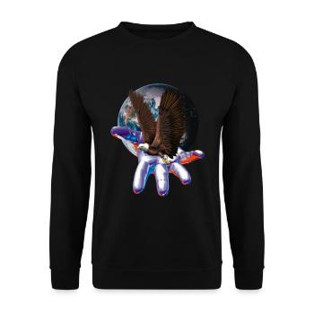 Adler - Unisex Pullover - Schwarz - Vorne - Alina (178cm) & Michal (187cm)