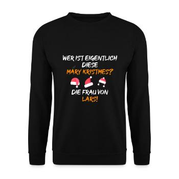 Denglisch Mary Kristmes Merry Christmes Teacher - Unisex Sweatshirt - black - Front - Alina (178cm) & Michal (187cm)