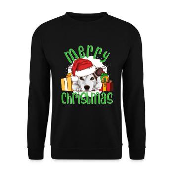 Jack Russell Terrier Hund Christmas Geschenk - Unisex Pullover - Schwarz - Vorne - Alina (178cm) & Michal (187cm)