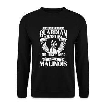 Idée cadeau berger allemand chien Malinois belge - Sweat-shirt Unisexe - noir - Devant - Alina (178cm) & Michal (187cm)