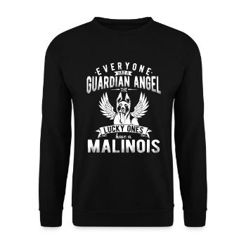 Gift idea Belgian Shepherds Malinois - Unisex Sweatshirt - black - Front - Alina (178cm) & Michal (187cm)