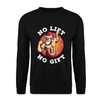 No Lift No Gift Santa Claus Bodybuilding Sport - Unisex Sweatshirt - black - Front - Alina (178cm) & Michal (187cm)