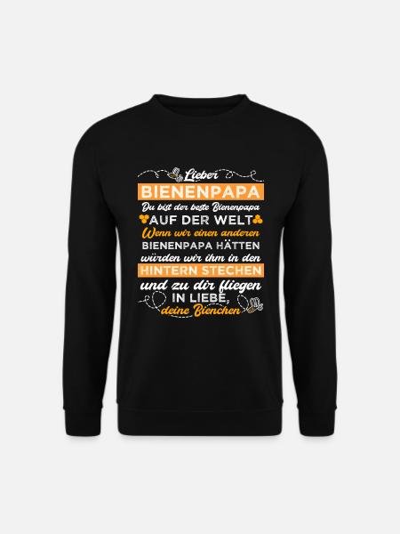 Bienenpapa Bienenzüchter Imker lustig - Unisex Pullover - Schwarz