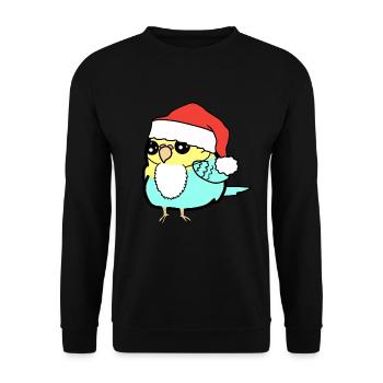Père Noël Budgie Christmas - Sweat-shirt Unisexe - noir - Devant - Alina (178cm) & Michal (187cm)