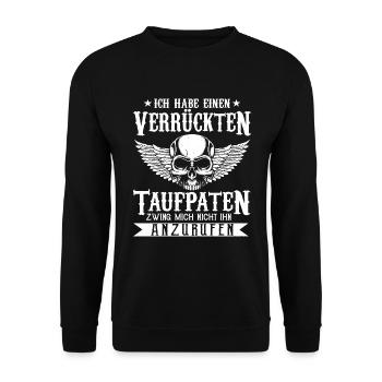 Patenkind Patentochter Patensohn - Unisex Pullover - Schwarz - Vorne - Alina (178cm) & Michal (187cm)