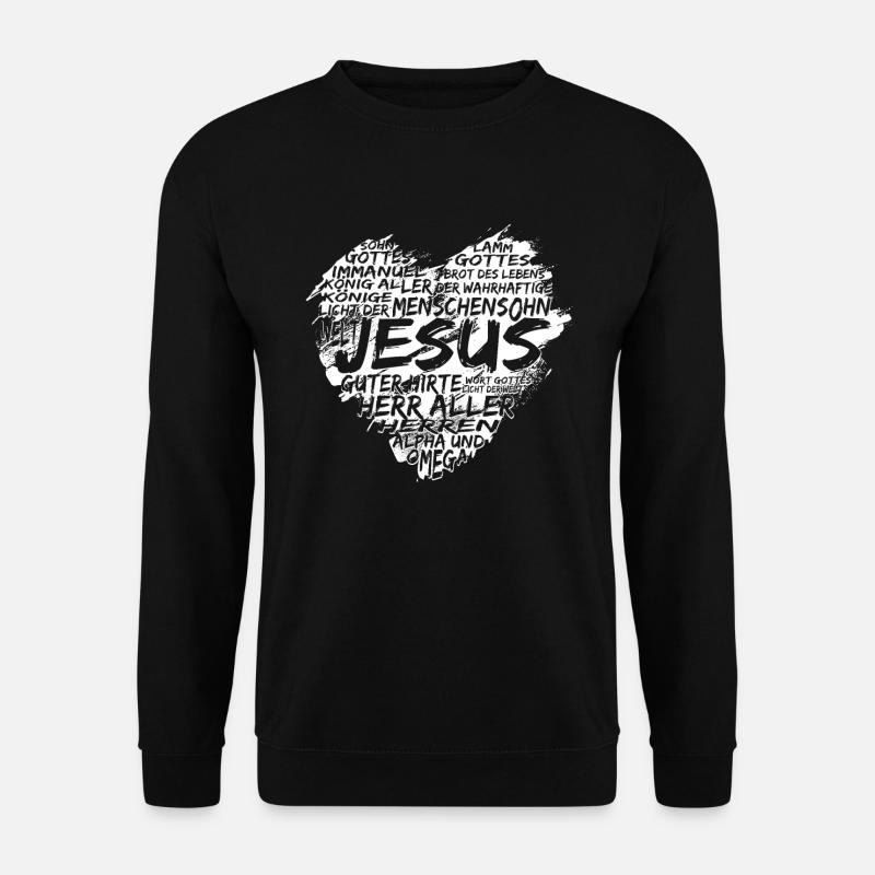 Jesus Christus Herz Geschenk Christen - Unisex Pullover - Schwarz