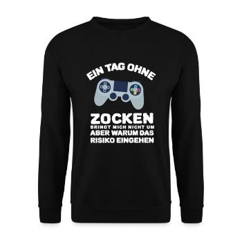 Ein Tag Ohne Zocken - Unisex Pullover - Schwarz - Vorne - Alina (178cm) & Michal (187cm)