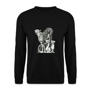 Guépard - Sweat-shirt Unisexe - noir - Devant - Alina (178cm) & Michal (187cm)