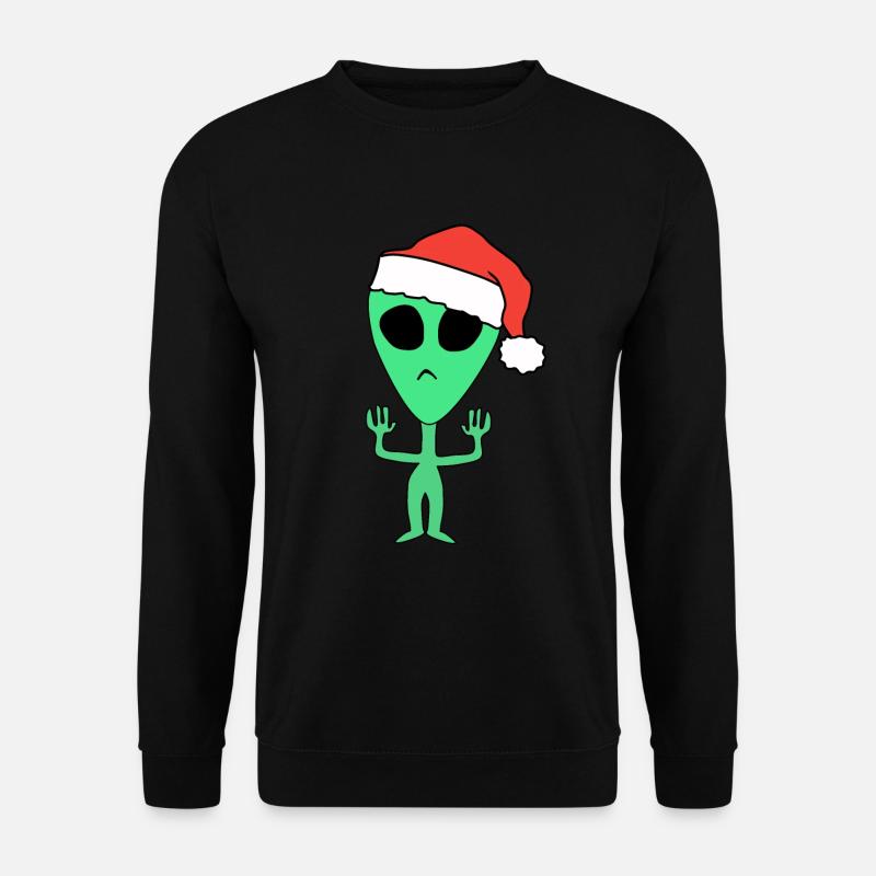 Alien Weihnachten Weihnachtsmann - Unisex Pullover - Schwarz