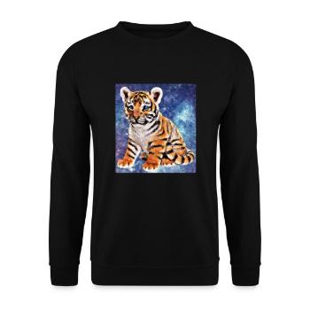 tiger - Unisex Sweatshirt - black - Front - Alina (178cm) & Michal (187cm)