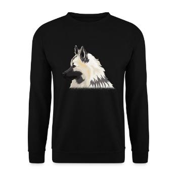 Eurasier head dog dog portrait gift - Unisex Sweatshirt - black - Front - Alina (178cm) & Michal (187cm)