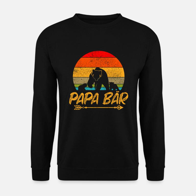 Zweifach Vater Geschenk Papa von zwei Kindern - Unisex Pullover - Schwarz