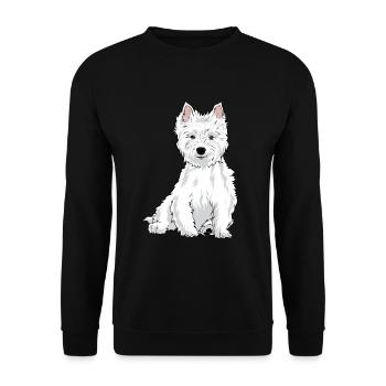 Westie Hund West Highland White Terrier Geschenk - Unisex Pullover - Schwarz - Vorne - Alina (178cm) & Michal (187cm)