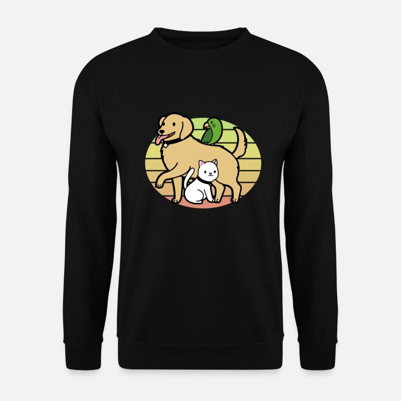 Dog cat parrot sunset - Unisex Sweatshirt - black