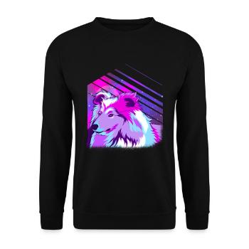 Chien de berger Sheltie Berger Shetland - Sweat-shirt Unisexe - noir - Devant - Alina (178cm) & Michal (187cm)