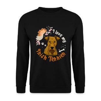 I love my Irish Terrier dog gift - Unisex Sweatshirt - black - Front - Alina (178cm) & Michal (187cm)