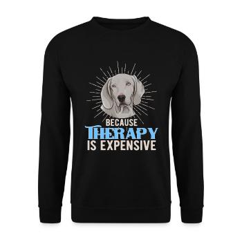 Weimaraner weimi hund Geschenkidee - Unisex Pullover - Schwarz - Vorne - Alina (178cm) & Michal (187cm)