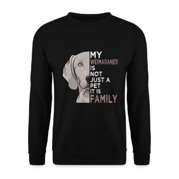 Weimaraner grau hund Geschenkidee - Unisex Pullover - Schwarz - Vorne - Alina (178cm) & Michal (187cm)