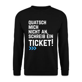 Informatiker IT Ticket Spruch Programmierer - Unisex Pullover - Schwarz - Vorne - Alina (178cm) & Michal (187cm)