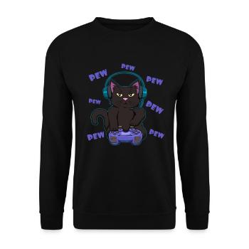 Gamer gamer chat jeu de hasard gamer - Sweat-shirt Unisexe - noir - Devant - Alina (178cm) & Michal (187cm)