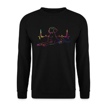 Magyar Vizsla Bunt EKG Dog Gift - Unisex Sweatshirt - black - Front - Alina (178cm) & Michal (187cm)