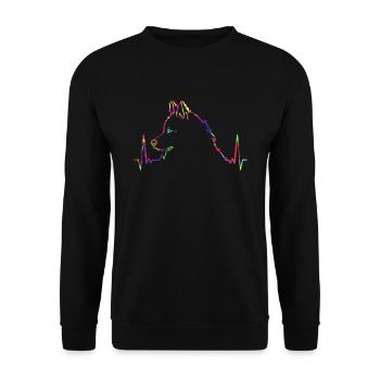 Eurasier dog colorful EKG gift - Unisex Sweatshirt - black - Front - Alina (178cm) & Michal (187cm)