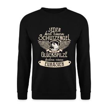 Eurasier Hund Witzige Geschenkidee - Unisex Pullover - Schwarz - Vorne - Alina (178cm) & Michal (187cm)