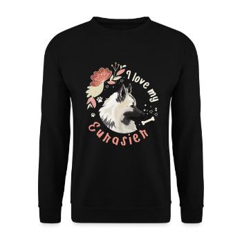 Eurasier dog Nice gift idea - Unisex Sweatshirt - black - Front - Alina (178cm) & Michal (187cm)