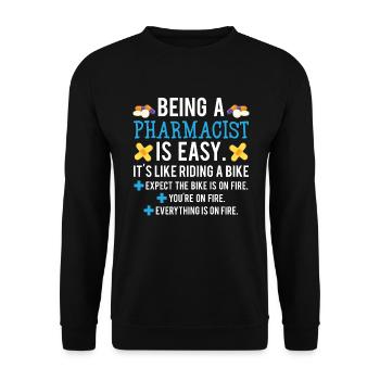 Funny pharmacist - Unisex Sweatshirt - black - Front - Alina (178cm) & Michal (187cm)