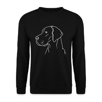 Deutsche Dogge Geschenk Hund - Unisex Pullover - Schwarz - Vorne - Alina (178cm) & Michal (187cm)