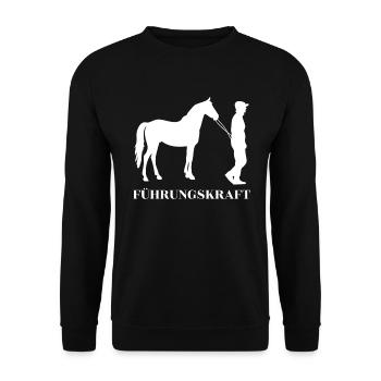 Cooles Pferdehemd - Führungskraft Pferde Reiter - Unisex Pullover - Schwarz - Vorne - Alina (178cm) & Michal (187cm)