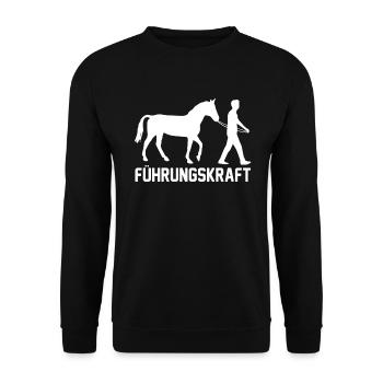 Cooles Pferdehemd - Führungskraft Pferde Reiter - Unisex Pullover - Schwarz - Vorne - Alina (178cm) & Michal (187cm)