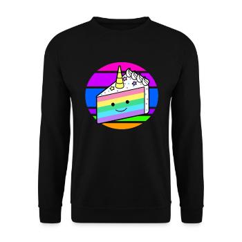 Gâteau licorne gâteau licorne arc en ciel - Sweat-shirt Unisexe - noir - Devant - Alina (178cm) & Michal (187cm)