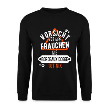 Bordeaux mastiff dog gift owner - Unisex Sweatshirt - black - Front - Alina (178cm) & Michal (187cm)