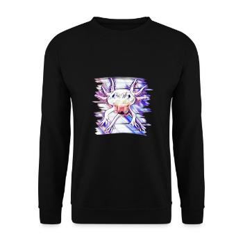 axolotl - Unisex Sweatshirt - black - Front - Alina (178cm) & Michal (187cm)
