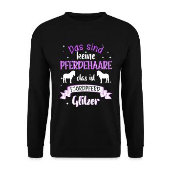 Fjordpferd Fjordi Geschenk Fjordpony - Unisex Pullover - Schwarz - Vorne - Alina (178cm) & Michal (187cm)