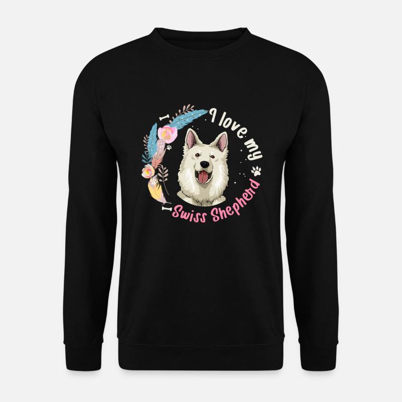 Gift idea White Swiss Shepherd Dog - Unisex Sweatshirt - black