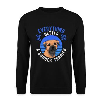 Cadeau de chien drôle de border terrier - Sweat-shirt Unisexe - noir - Devant - Alina (178cm) & Michal (187cm)