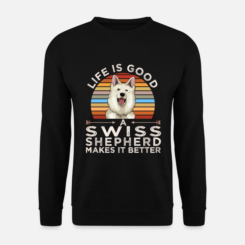 Weißer Schweizer Schäferhund Geschenk - Unisex Pullover - Schwarz