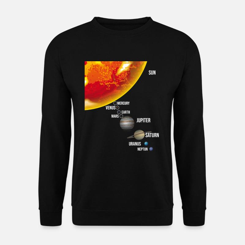 Notre système solaire planet ratio de taille - Sweat-shirt Unisexe - noir