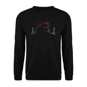EKG Sheltie Shetland Sheepdog coloré - Sweat-shirt Unisexe - noir - Devant - Alina (178cm) & Michal (187cm)