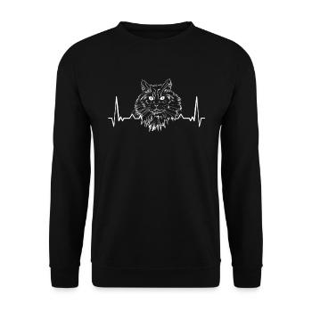 Norwegian Forest Cat EKG - Sweat-shirt Unisexe - noir - Devant - Alina (178cm) & Michal (187cm)