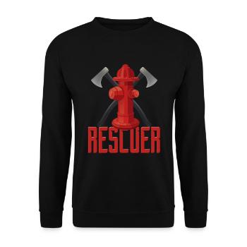 Feuerwehr Retter - Unisex Pullover - Schwarz - Vorne - Alina (178cm) & Michal (187cm)